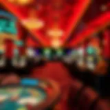 Vibrant Casino Atmosphere A vibrant casino floor bustling with activity and dynamic lighting