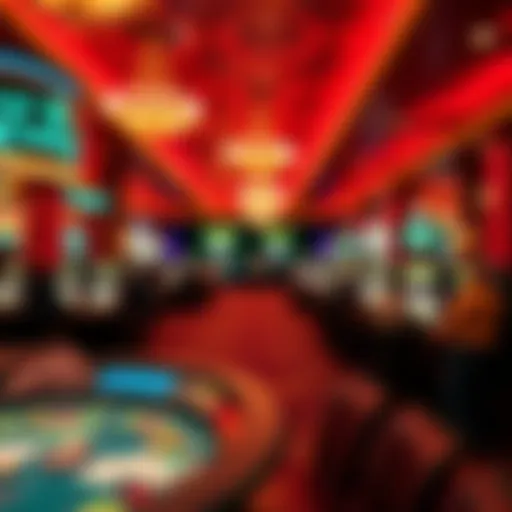 Vibrant Casino Atmosphere A vibrant casino floor bustling with activity and dynamic lighting