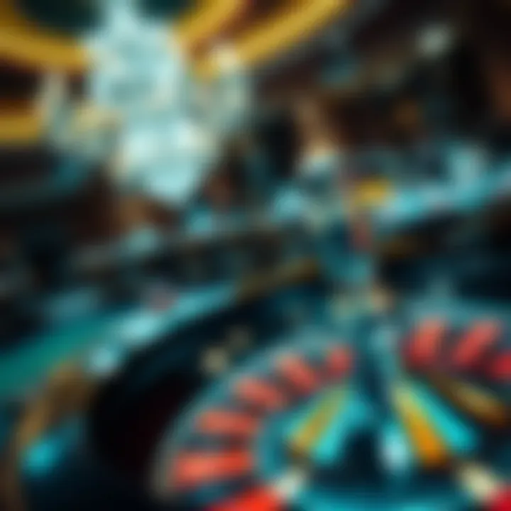 Thrilling Roulette Action A close-up of a roulette wheel in motion showcasing the thrill of gaming