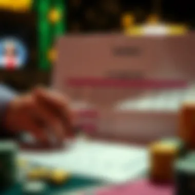 Budgeting for Lottery Ticket Purchases A person analyzing a budget spreadsheet with lottery ticket costs