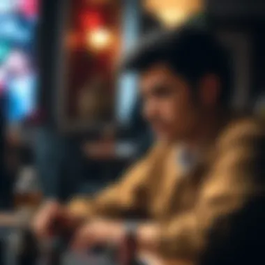 Contemplating Betting Strategies A thoughtful individual contemplating betting strategies