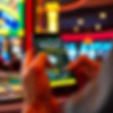 User engaging with the Greektown Casino app on a smartphone