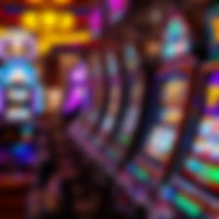 Vibrant Slot Machines An array of vibrant slot machines capturing the essence of casino gaming