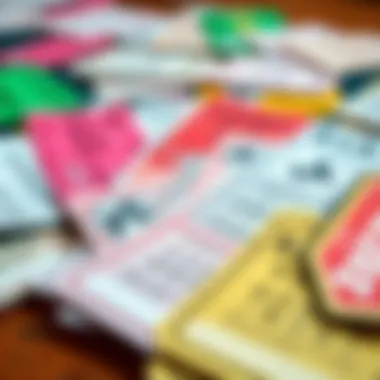 Collection of Physical Lottery Tickets An array of physical lottery tickets displayed on a table