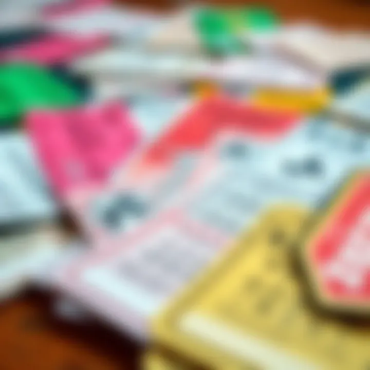 Collection of Physical Lottery Tickets An array of physical lottery tickets displayed on a table