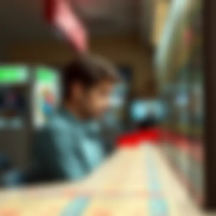 Retail Location for Lottery Ticket Purchase A person contemplating ticket purchase options at a retail location