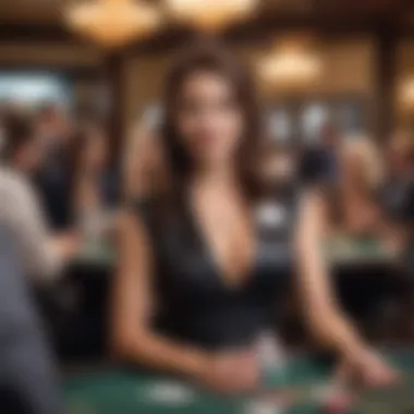 The Charm of a Poker Event Hostess Elegant hostess welcoming guests at a poker event